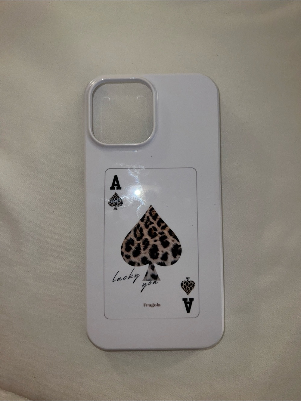 White Leopard Spade Ace Phone Case - Fragola snap on iPhone 13 Pro Max case